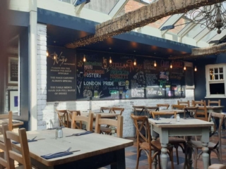 new decorated blackboard at the nags head restaurant in chichester