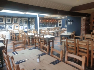 view from the rear of the nags head restaurant in chichester