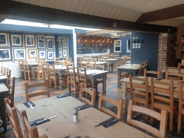 view from the rear of the nags head restaurant in chichester
